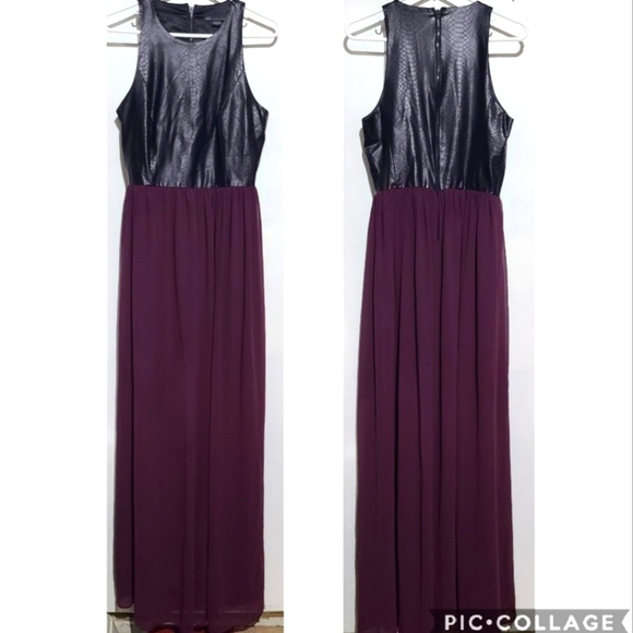 A/X‎ faux leather purple gown - Picture 1 of 7